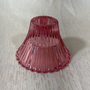 Vintage Pink Depression Glass Candle Holder